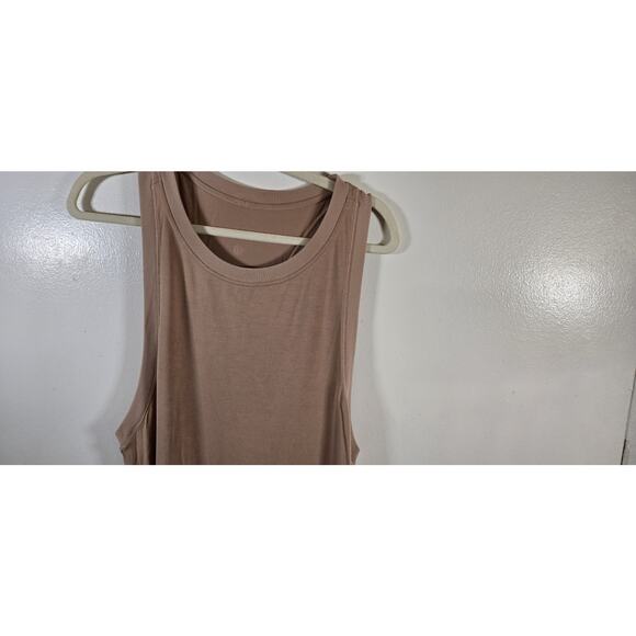 Lululemon Refresh Maxi Dress Racerback Side Slits Heathered Nude Size L - Picture 3 of 9